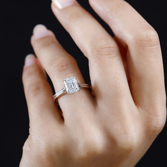 Moissanit Ring 925 Silber platiniert (Größe 20.00) ca. 1,63 ct