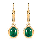 Smaragd-Triplette-Quarz Ohrringe 925 Silber Gelbgold Vermeil ca. 3,07 ct.