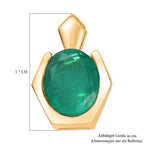 Smaragd-Quarz -Triplette Anhänger 925 Silber vergoldet ca. 3.15 ct