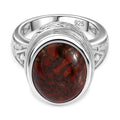 AAA Dino Bone, Weißer Zirkon Ring, 925 Silber rhodiniert (Größe 17.00) ca. 8.38 ct