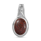 AAA Fossil Dinosaurs Bone, Weißer Zirkon Anhänger, 925 Silber rhodiniert ca. 5.32 ct