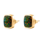 Labor erstellt schwarzen Opal Ohrringe 925 Silber Gelbgold Vermeil ca. 3,43 ct.