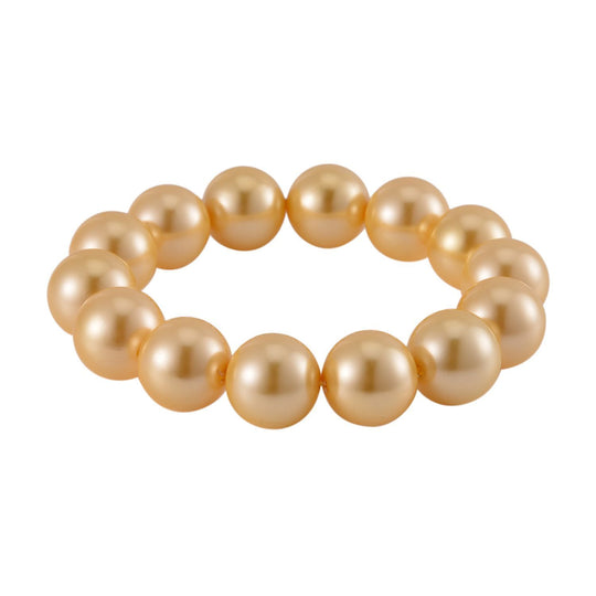 Pfauenfarbenes Muschelkernperle (15-17mm) flexibles Armband