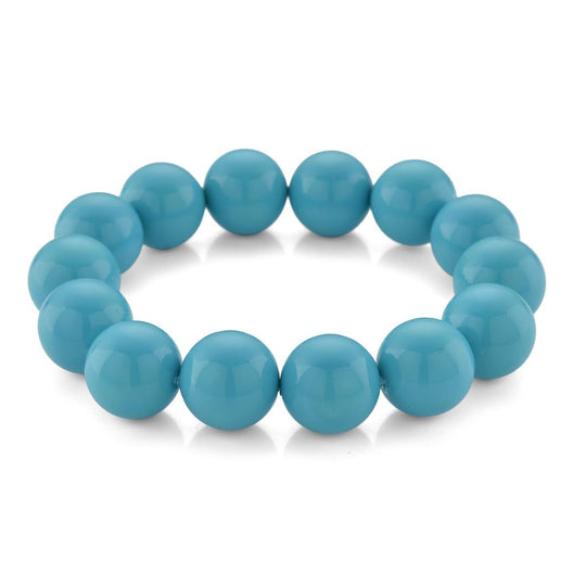 Pfauenfarbenes Muschelkernperle (15-17mm) flexibles Armband