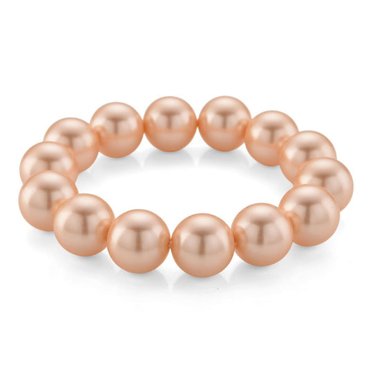 Pfauenfarbenes Muschelkernperle (15-17mm) flexibles Armband