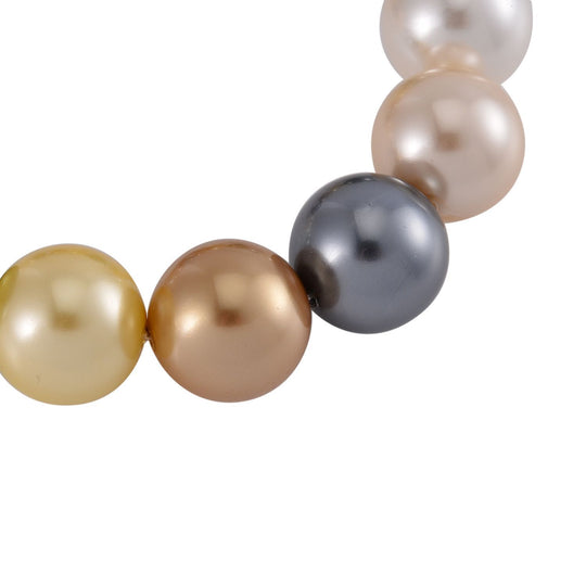 Goldenes Muschelkernperle (15-17mm) flexibles Armband