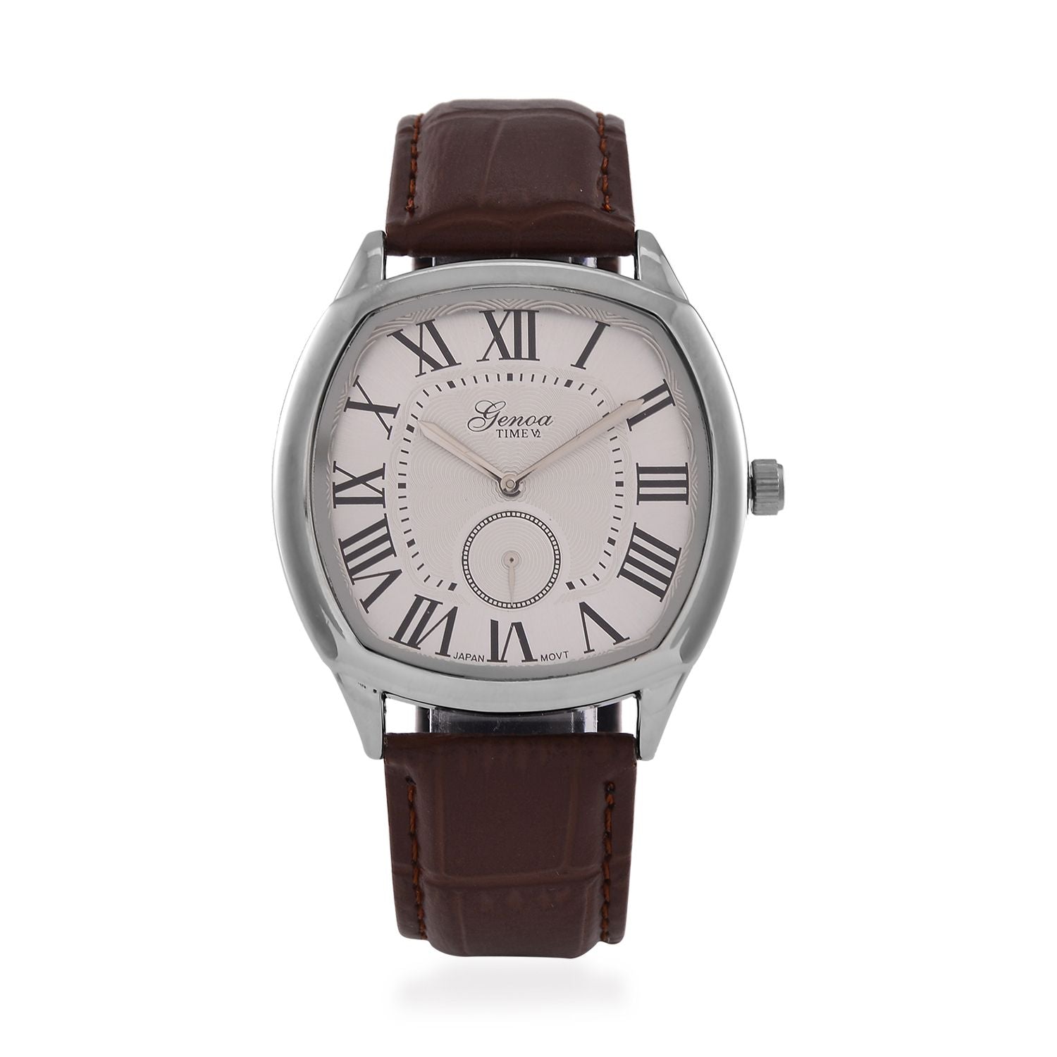GENOA Limitierte Auflage Miyota Japanese Movement Uhr mit Echtlederarmband - Braun