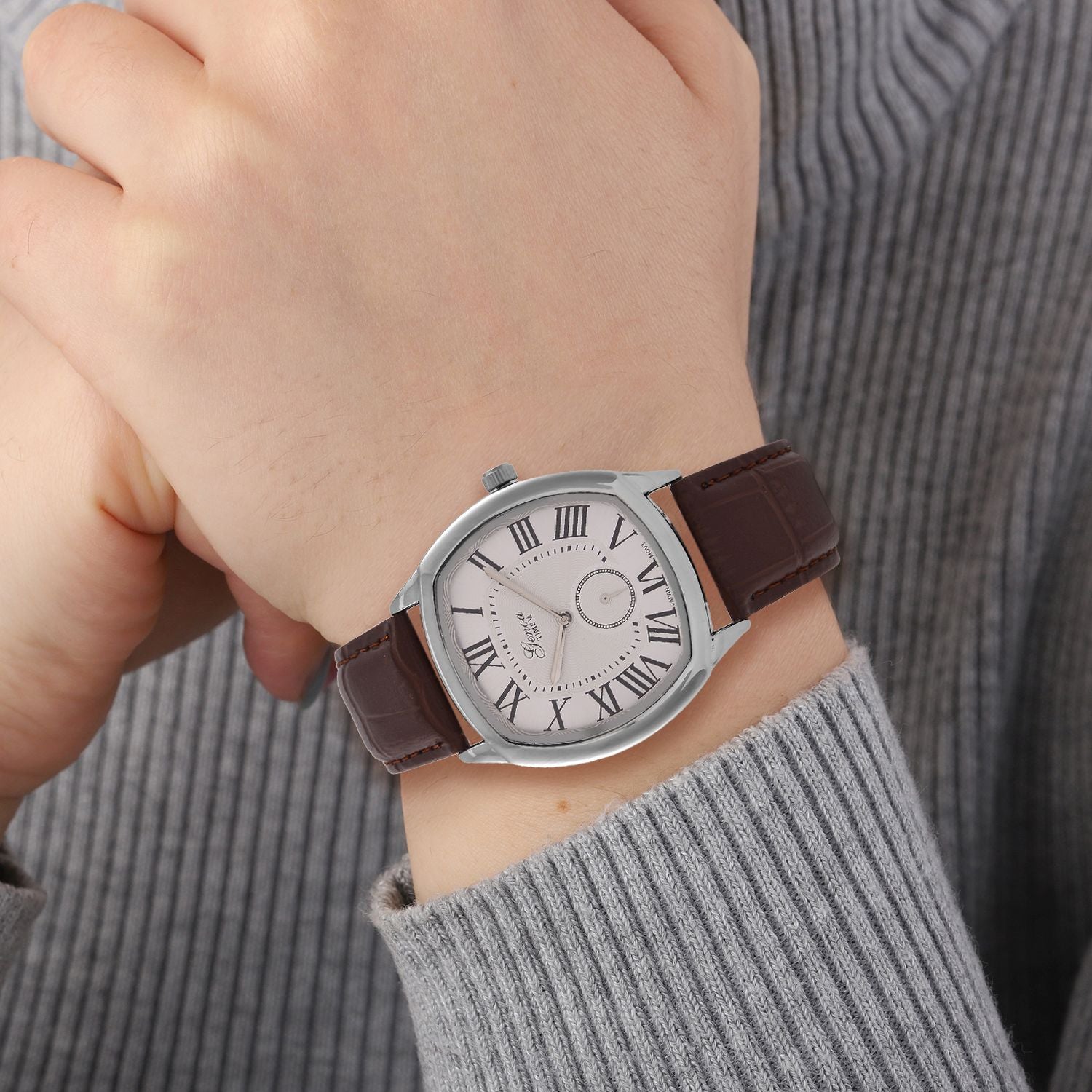 GENOA Limitierte Auflage Miyota Japanese Movement Uhr mit Echtlederarmband - Braun