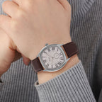 GENOA Limitierte Auflage Miyota Japanese Movement Uhr mit Echtlederarmband - Braun