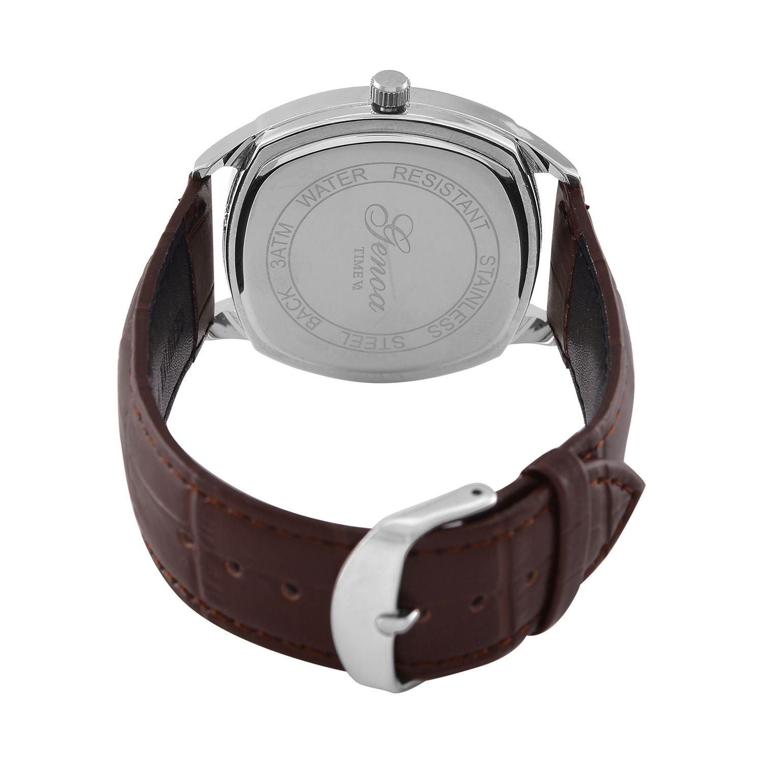 GENOA Limitierte Auflage Miyota Japanese Movement Uhr mit Echtlederarmband - Braun