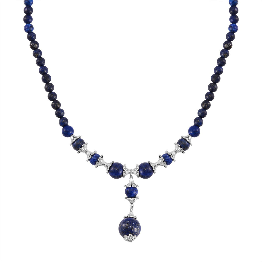 Lapislazuli Halskette, ca. 45 cm, ca. 185.00 ct
