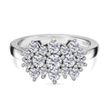 Moissanit Ring, 925 Silber rhodiniert - 1 ct.
