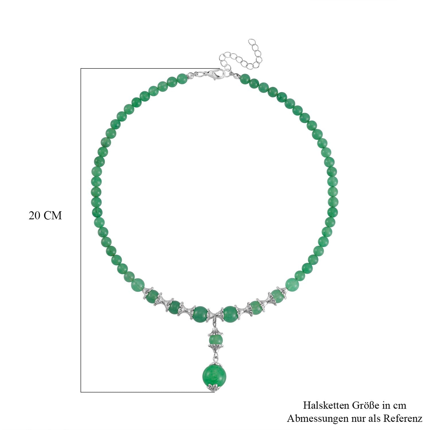 Grüner Aventurin Halskette, ca. 45 cm, ca. 165.00 ct