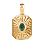Gemfields Smaragd Anhänger 925 Silber Gelbgold Vermeil ca. 0.45 ct