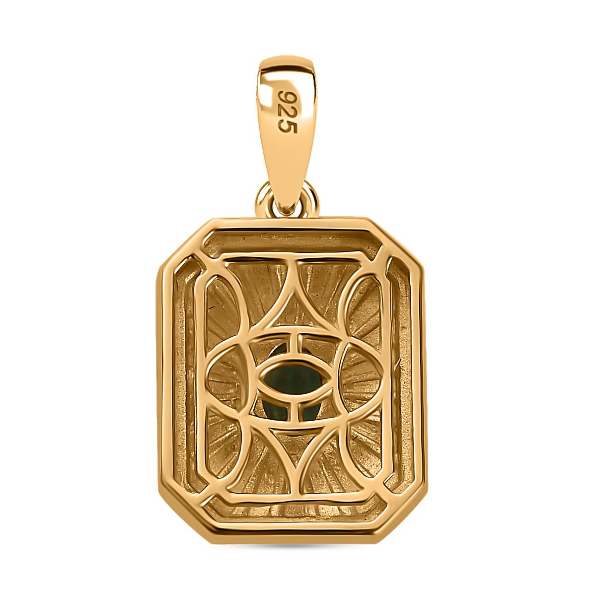 Gemfields Smaragd Anhänger 925 Silber Gelbgold Vermeil ca. 0.45 ct