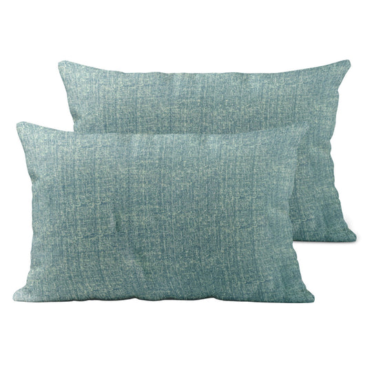 4-teiliges Set - Elegante melierte Kissenhüllen aus hypoallergener und atmungsaktiver Mikrofaser, 2x 40x40 cm und 2x 40x80 cm, Türkis