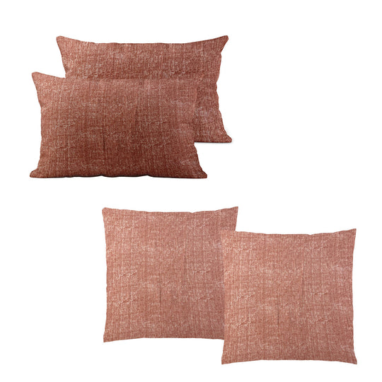 4-teiliges Set - Elegante melierte Kissenhüllen aus hypoallergener und atmungsaktiver Mikrofaser, 2x 40x40 cm und 2x 40x80 cm, Türkis
