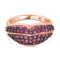GP Amore Kollektion - AA Natürlicher Rhodolith Granat, Kanchanaburi Blauer Saphir Ring, 925 Silber Roségold Vermeil (Größe 19.00), ca. 1.21 ct