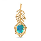 Pfau Quarz Triplette Anhänger 925 Silber Gelbgold Vermeil ca. 1,34 ct.