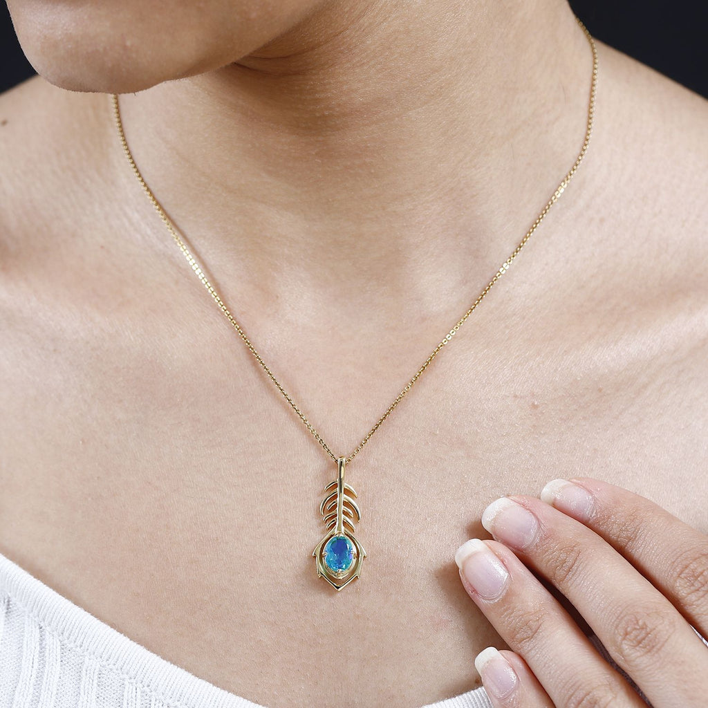 Pfau Quarz Triplette Anhänger 925 Silber Gelbgold Vermeil ca. 1,34 ct.