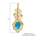 Pfau Quarz Triplette Anhänger 925 Silber Gelbgold Vermeil ca. 1,34 ct.