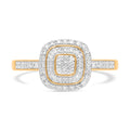 Weißer Diamant Ring, 925 Silber Gelbgold Vermeil, (Größe 17.00) ca. 0.25 ct