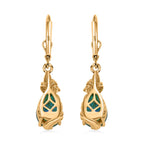 Pfau Quarz Triplette, Weißer Zirkon Ohrringe 925 Silber Gelbgold Vermeil ca. 6.81 ct