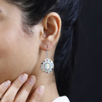 Natürlicher, äthiopischer Welo Opal Ohrringe 925 Silber platiniert ca. 5,87 ct.