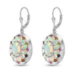 Natürlicher, äthiopischer Welo Opal Ohrringe 925 Silber platiniert ca. 5,87 ct.