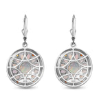 Natürlicher, äthiopischer Welo Opal Ohrringe 925 Silber platiniert ca. 5,87 ct.