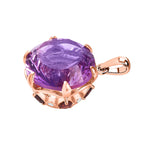 Hanabi Schliff AA Rose De France Amethyst, Roter Granat Anhänger 925 Silber Roségold Vermeil ca. 15.28 ct