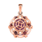 Hanabi Schliff AA Rose De France Amethyst, Roter Granat Anhänger 925 Silber Roségold Vermeil ca. 15.28 ct