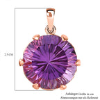 Hanabi Schliff AA Rose De France Amethyst, Roter Granat Anhänger 925 Silber Roségold Vermeil ca. 15.28 ct