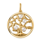 Drilled Süßwasser Perle Anhänger 925 Silber Gelbgold Vermeil ca. 0,95 ct.