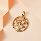 Drilled Süßwasser Perle Anhänger 925 Silber Gelbgold Vermeil ca. 0,95 ct.