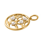 Drilled Süßwasser Perle Anhänger 925 Silber Gelbgold Vermeil ca. 0,95 ct.