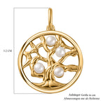 Drilled Süßwasser Perle Anhänger 925 Silber Gelbgold Vermeil ca. 0,95 ct.
