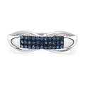 Blauer Diamant Ring, 925 Silber platiniert, (Größe 20.00), ca. 0.15 ct