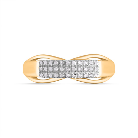 Weißer Diamant Ring, 925 Silber Gelbgold Vermeil, (Größe 18.00), ca. 0.15 ct