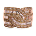 Natürlicher Champagner Diamant Ring 925 Silber Roségold Vermeil (Größe 17.00) ca. 1.50 ct