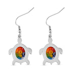Mehrfarbiges Murano-Stil Glas Ohrringe 316L Edelstahl