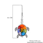 Mehrfarbiges Murano-Stil Glas Ohrringe 316L Edelstahl