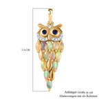 AA Natürlicher, äthiopischer Welo Opal, Kanchanaburi Blauer Saphir Anhänger 925 Silber Gelbgold Vermeil ca. 1,62 ct.