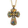 Kreuz-Anhänger im Murano-Stil mit 50cm Kette
