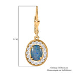Boulder Opal Triplette, Weißer Zirkon Ohrringe 925 Silber Gelbgold Vermeil ca. 2.87 ct