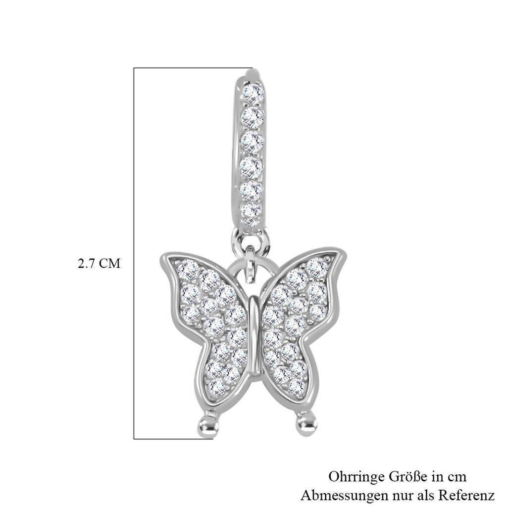 Moissanit Ohrringe, 925 Silber rhodiniert, ca. 0.93 ct