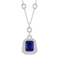 CHAIRMAN VAULT COLLECTION - AAAA Tansanit, Weißer Diamant AGI zertifiziert Halskette, zertifiziert und geprüft, 950 Platin ca. 26.06 ct