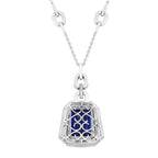 CHAIRMAN VAULT COLLECTION - AAAA Tansanit, Weißer Diamant AGI zertifiziert Halskette, zertifiziert und geprüft, 950 Platin ca. 26.06 ct