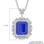 CHAIRMAN VAULT COLLECTION - AAAA Tansanit, Weißer Diamant AGI zertifiziert Anhänger, zertifiziert und geprüft, 950 Platin ca. 27.39 ct
