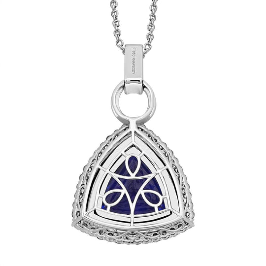 CHAIRMAN VAULT COLLECTION - AAAA Tansanit, Weißer Diamant AGI zertifiziert Anhänger, zertifiziert und geprüft, 950 Platin ca. 24.39 ct